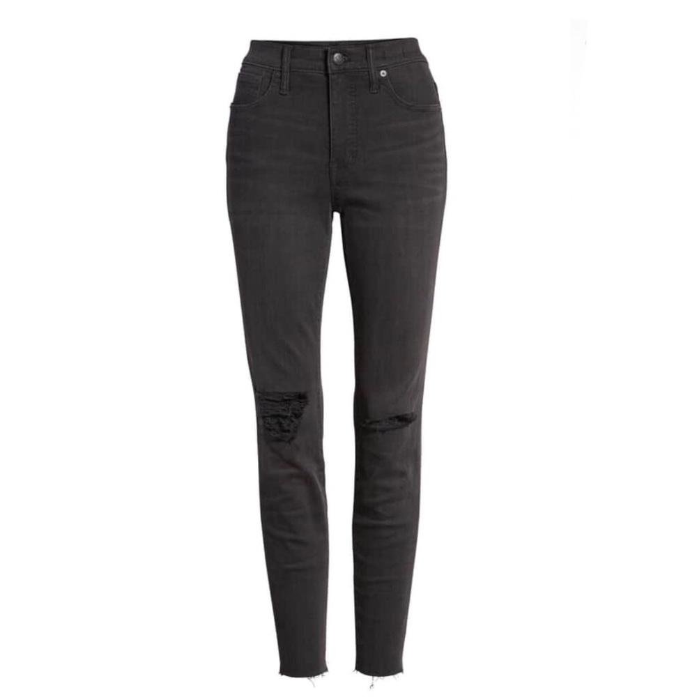Madewell 9” High Rise Skinny Jeans in Black Sea